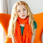 First pic of Frisky blonde chick Dara Femjoy gives the hottest view on her beautiful shaved nub