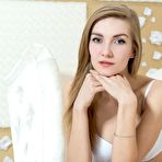 First pic of Insolent blonde cutie Maryana is kinkily exposing every detail of the hot shaved beaver