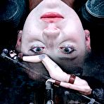 First pic of SexPreviews - Charlotte Sartre in purple dress is strapped in leather and made to orgasm