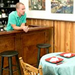 First pic of Naughty Scarlet Red seduced the waiter and enjoyed him fucking hard her twat in rather poses