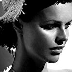 Third pic of Eva Herzigova topless on the beach black-&-white photoset