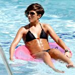 Second pic of Frankie Sandford in bikini poolside candids