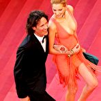 Second pic of Frederique Bel shows legs and cleavage at cannes redcarpet