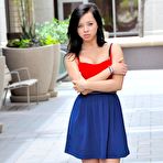 Third pic of Brunette teen Aurora FTV is showing hot upskirt and masturbating the pussy