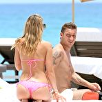 First pic of Ilary Blasi sexy in pink bikini on the beach