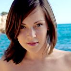 Third pic of Busty Nude Brunette Posing By The Ocean