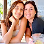 First pic of Slim little lesbian Kristina Bell plays with her hot friend and masturbates with a cucumber.