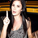 Third pic of Jayde Nicole upskirt and deep cleavage in black dress