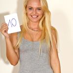 First pic of Passionate and alluring blonde Vanda Lust poses naked on the chair during casting