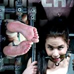 First pic of SexPreviews - Amber Nevada is bound in metal device and toyed to orgasm in dungeon