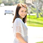 First pic of Cute Amateur In A Sheer White Dress