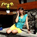 First pic of Sultry chicks Susan Ayn and Eva Strauss are playing with pins over pussies outdoor