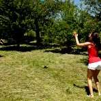 First pic of Sultry Susan Ayn and Eva Strauss are outdoor in turns fucking each other with the strapon