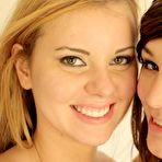 Fourth pic of Jessie Rogers and her BFF double team a dude and treat him to oral sex in nasty group action