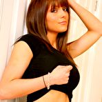 First pic of Stripteaser Jenna Hoskins in black tights and blue mini skirt has gigantic boobies