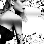 Fourth pic of Kim Noorda sexy an braless b-&-w photos