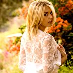 Second pic of Hot Blonde Blake Barteli Strips in the Garden - Pmates Beautiful Girls!