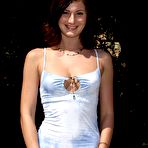 First pic of Cuddly brunette Electra Angels strips outdoors spreading her tight shaved pussy