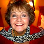 First pic of Busty Bliss - Hot busty cougar poses in her red sweater and panties