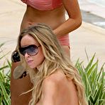 Third pic of Busty Lauren Pope sexy in bikini on the beach