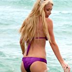 Third pic of Busty Lauren Pope sexy in bikini on the beach