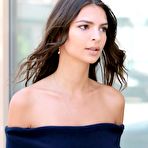 Second pic of Emily Ratajkowski i tight blue dress