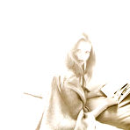 Third pic of Polish model Magdalena Frackowiak black-&-white topless and fully nude scans