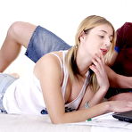 First pic of Cute teen gives up studying to sit on his hard cock