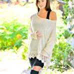 First pic of Tight brunette babe Jayden Taylors poses in stockings as she takes off her dress