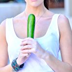 First pic of Naughty and very tight brunette Jayden Taylors takes a big dildo and drives it up her cooch