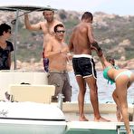 Third pic of Melissa Satta in blue bikini on the yacht in Sardinia