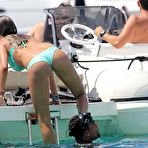 Fourth pic of Melissa Satta in blue bikini on the yacht in Sardinia