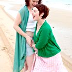 First pic of Maria and Tricia from abbywinters.com - Redhead lesbians licking and fingering each others hairy pussy at Brdteengal
