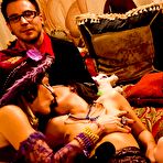 Third pic of Big breasted exotic brunette Persia Pele gets tongue fucked at Susan Block's crazy party