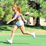 Second pic of Cute Latina Valentina FTV works out outside and shows us her nice titties and her gash