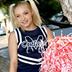 First pic of Cute girl Alyssa Branch impales herself on a black tool and enjoys a big cumshot in the end