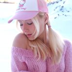 Fourth pic of Pattycake playing braless in the snow