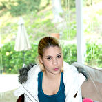Second pic of Teen model Mae Olsen is undressing to change her clothes and get some sexy make up on her cute face