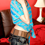 Third pic of Latina Mae Olsen straddles her buffed boyfriend for a cock ride that she'll masturbate to later