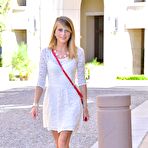 First pic of Sassy blonde teen is slowly stripping uncovering inch by inch of her erotic nudity