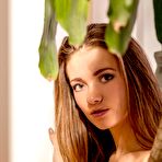 Second pic of Horny bimbo Eliav takes off her panty and presents the shaved beaver to the excited viewers