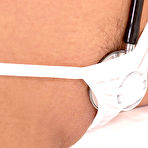 Second pic of Blonde haired lady doctor May gives a close-up view of her tight love hole and neat toes