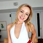 First pic of Petite blonde fingering her shaved pussy featuring Cleo Vixen from ATK Galleria at Brdteengal