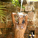 Fourth pic of Super skinny ebony girl shaving her bronzed legs and pussy