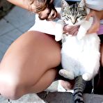 First pic of Awesome pussy slit is seen between the perfectly shaved pussy lips of Astrud A