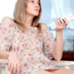 First pic of Elegant teen blonde Mila I gets out of her dress and poses in the nude all sexy and heated