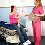 First pic of Round assed patient Eve Nicholson gets naked then bends over and spreads her legs for lady doctor 