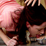 First pic of JP gets spanked, gagged and strapon fucked by dominating lez teacher Cami in the classroom