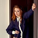 First pic of Pantieless teen Loretta A stretches the legs so widely and shows nice shaved beaver