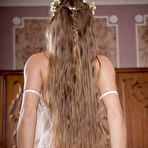 Third pic of Darling blondie Milena D takes off her corset as she gets nude in the bed